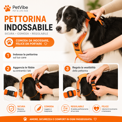 FlexiVibe - La Pettorina con Guinzaglio a Scomparsa e Blocco di Sicurezza